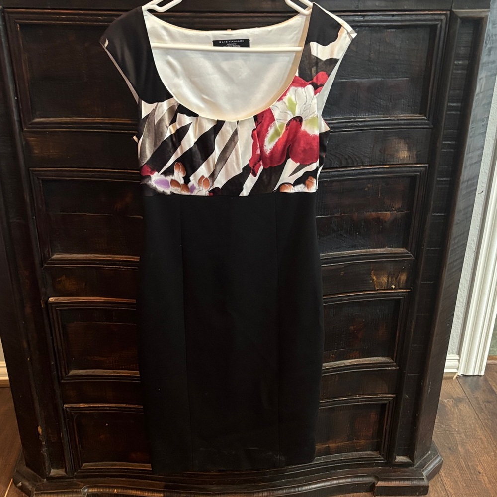 Elie Tahari Nordstrom Floral & Black Dress size 4